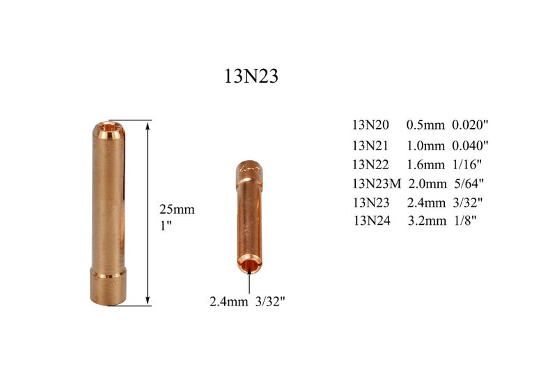 RIVERWELD TIG Collets 13N23 3/32" & 2.4mm Orifice Fit DB PTA SR WP 9 20 25 TIG Welding Torch Pack of 10 - Image 2